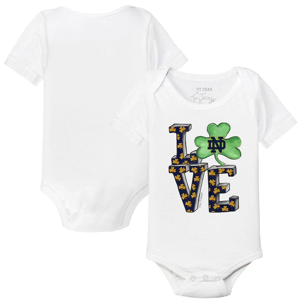 Infant Tiny Turnip White Notre Dame Fighting Irish Love Bodysuit