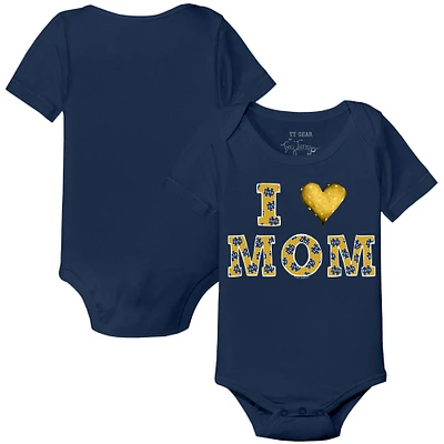 Infant Tiny Turnip Navy Notre Dame Fighting Irish I Love Mom Bodysuit