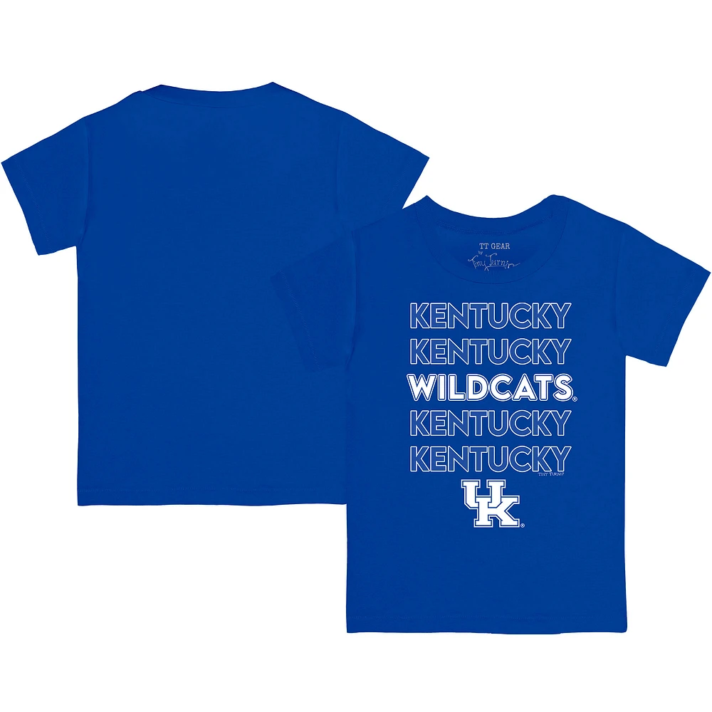 Youth Tiny Turnip Royal Kentucky Wildcats Stacked T-Shirt