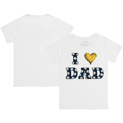 Infant Tiny Turnip White Notre Dame Fighting Irish I Love Dad T-Shirt