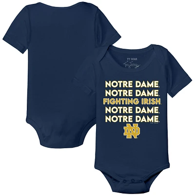 Infant Tiny Turnip Navy Notre Dame Fighting Irish Stacked Bodysuit