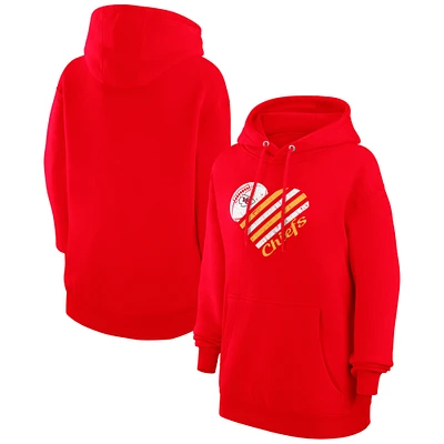 Women's G-III 4Her by Carl Banks Kansas City Chiefs Heart Graphic Fleece Pullover Hoodie