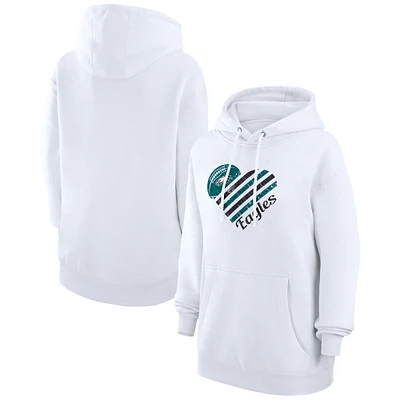 Women's G-III 4Her by Carl Banks Philadelphia Eagles Heart Graphic Fleece Pullover Hoodie