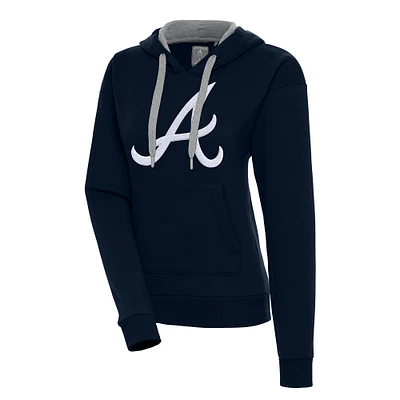 Women's Antigua Navy Atlanta Braves Victory Pullover Hoodie