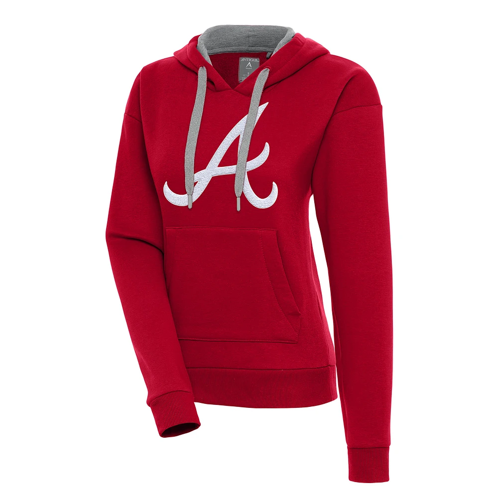 Women's Antigua Red Atlanta Braves Victory Pullover Hoodie