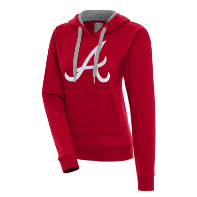 Women's Antigua  Red Atlanta Braves Victory Pullover Hoodie