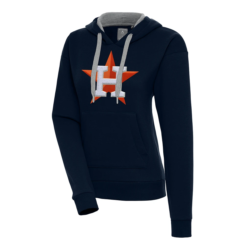 Women's Antigua Navy Houston Astros Victory Pullover Hoodie