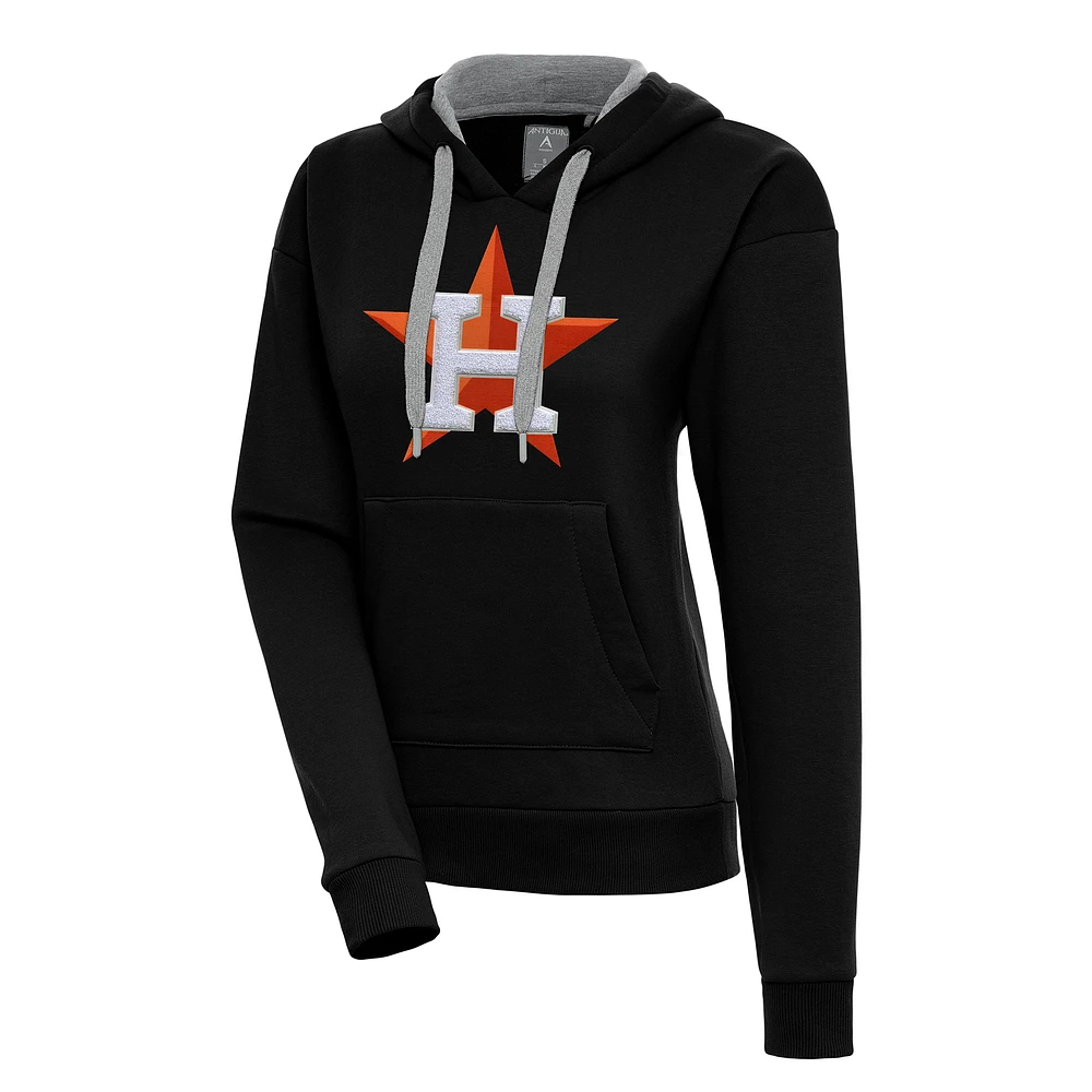 Women's Antigua Black Houston Astros Victory Pullover Hoodie