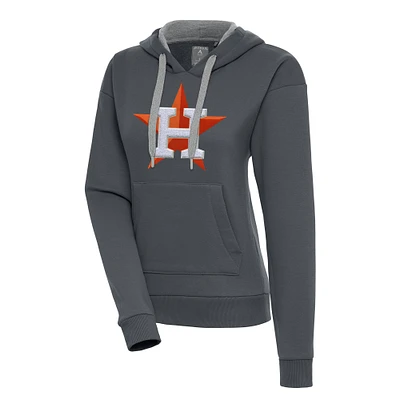 Women's Antigua Charcoal Houston Astros Victory Pullover Hoodie