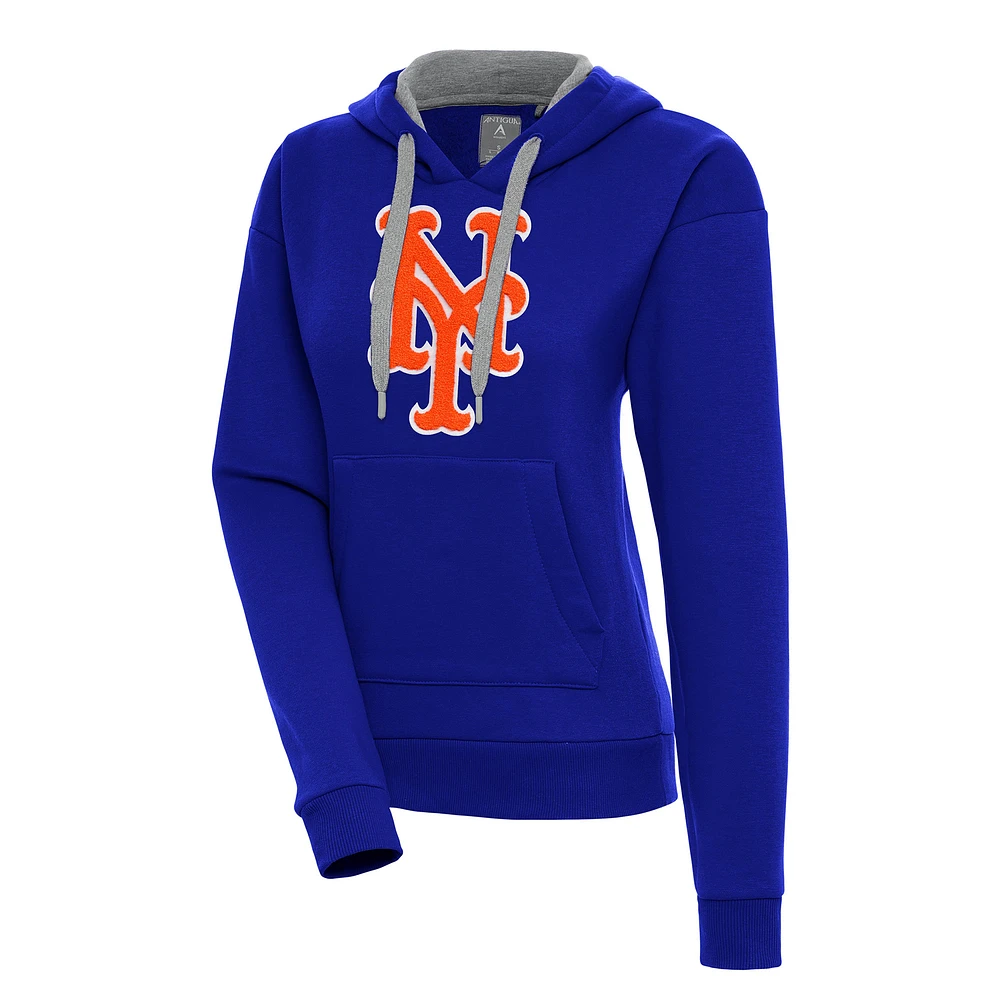 Women's Antigua Royal New York Mets Victory Pullover Hoodie