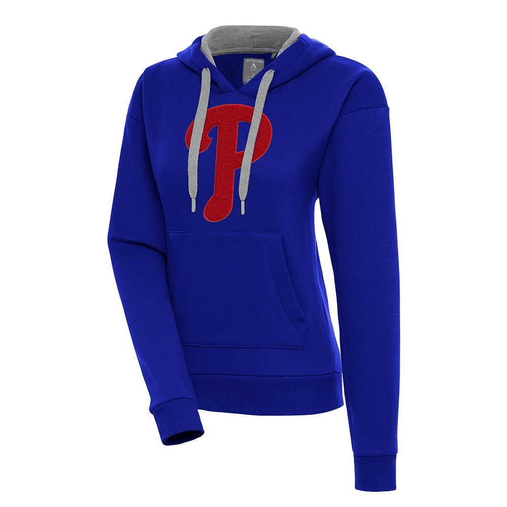 Women's Antigua Royal Philadelphia Phillies Victory Pullover Hoodie