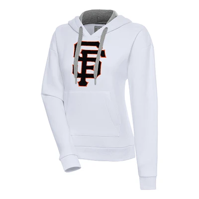 Women's Antigua White San Francisco Giants Victory Pullover Hoodie