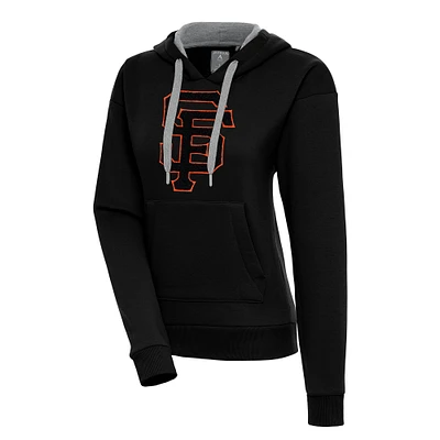 Women's Antigua Black San Francisco Giants Victory Pullover Hoodie