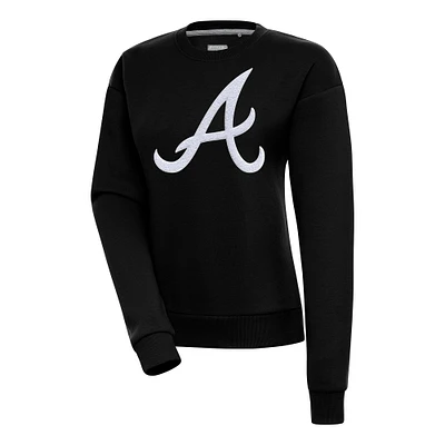 Women's Antigua Atlanta Braves Victory Chenille Pullover Sweatshirt