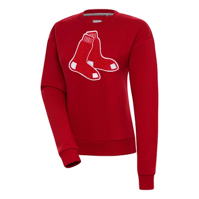 Women's Antigua Red Boston Sox Victory Chenille Pullover Sweatshirt