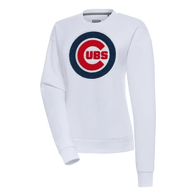 Women's Antigua Chicago Cubs Victory Chenille Pullover Sweatshirt