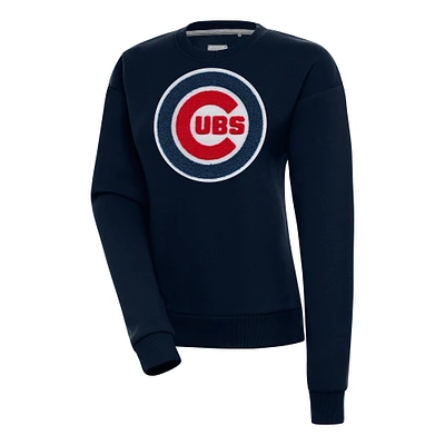 Women's Antigua Navy Chicago Cubs Victory Chenille Pullover Sweatshirt