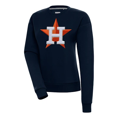 Women's Antigua Navy Houston Astros Victory Chenille Pullover Sweatshirt