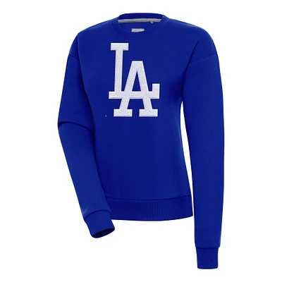 Women's Antigua Royal Los Angeles Dodgers Victory Chenille Pullover Sweatshirt
