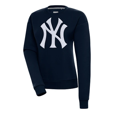 Women's Antigua Navy New York Yankees Victory Chenille Pullover Sweatshirt