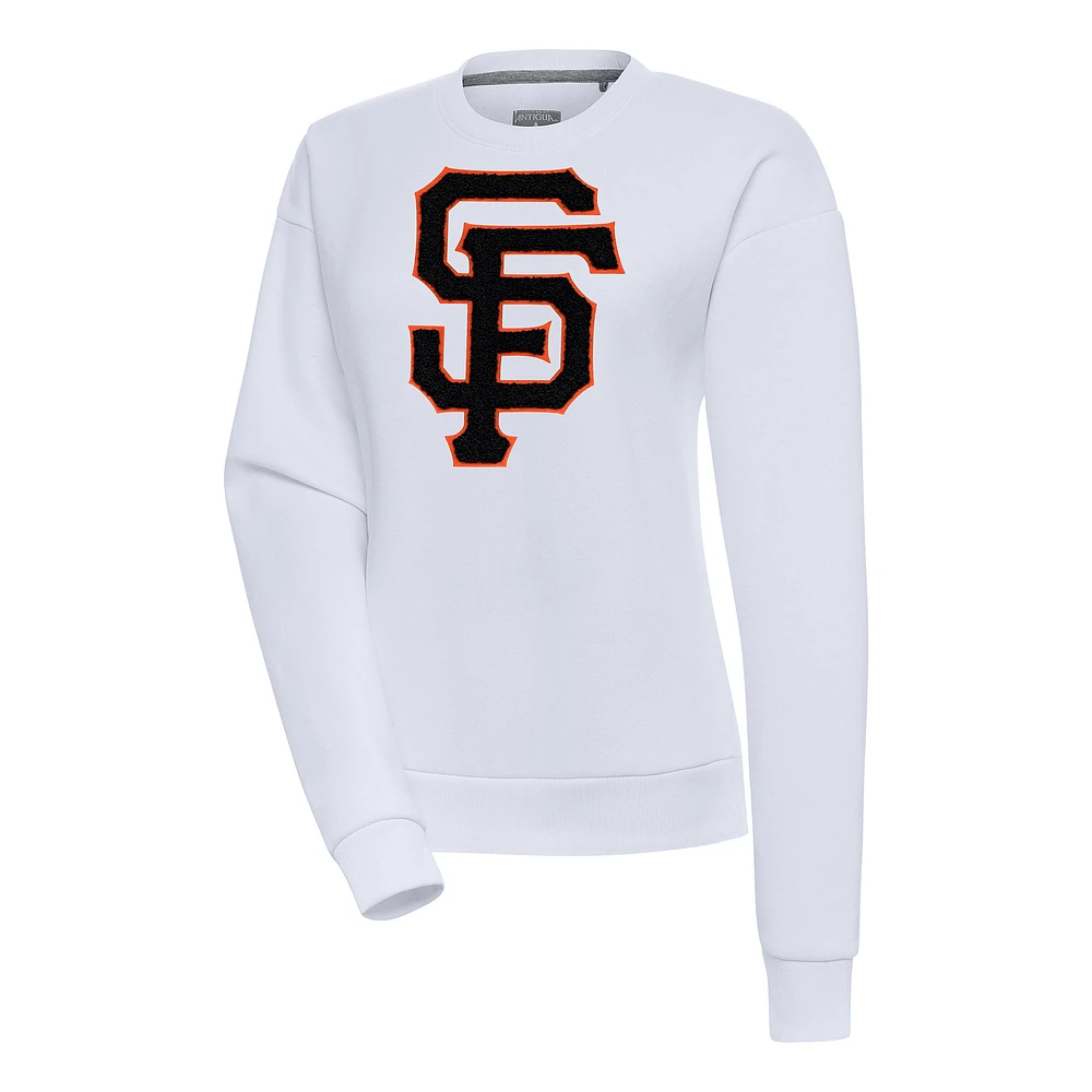Women's Antigua San Francisco Giants Victory Chenille Pullover Sweatshirt