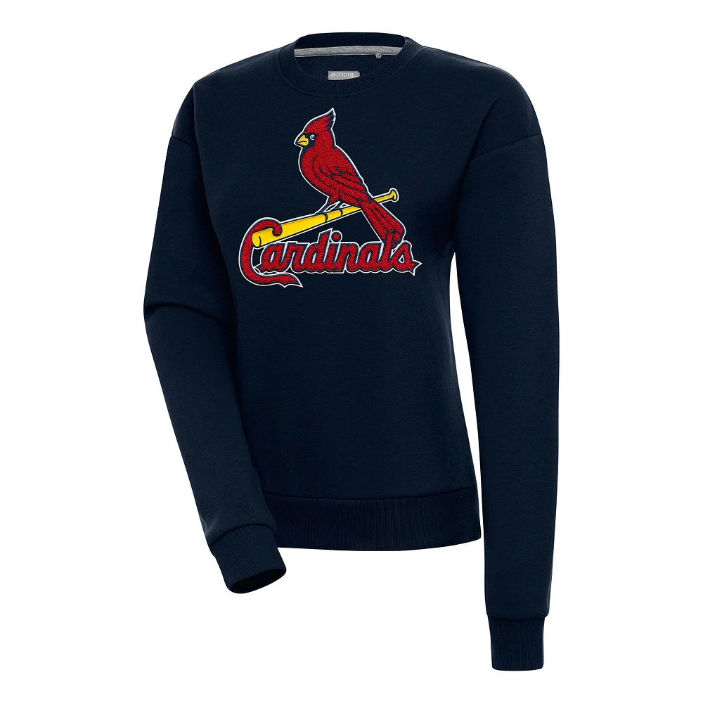 Women's Antigua Navy St. Louis Cardinals Victory Chenille Pullover Sweatshirt