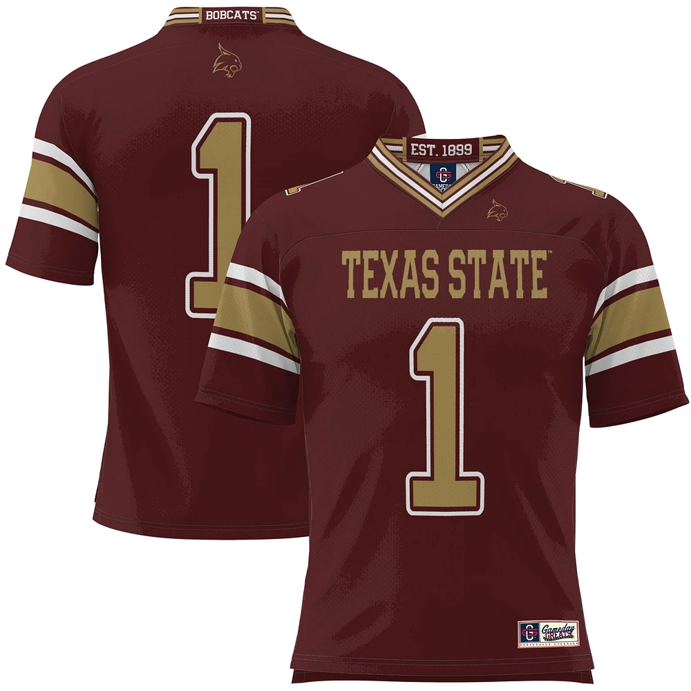 Youth GameDay Greats #1 Maroon Texas State Bobcats Football Jersey