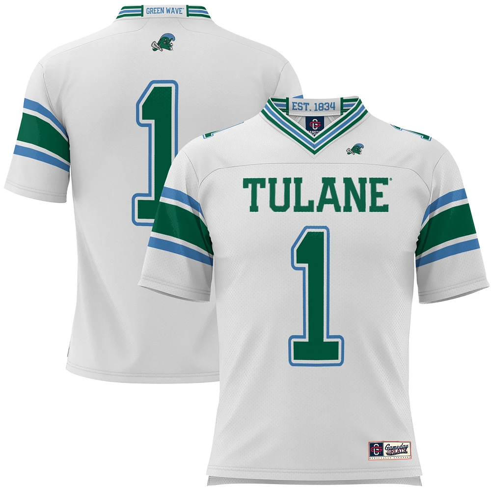 Youth GameDay Greats #1 White Tulane Green Wave Football Jersey