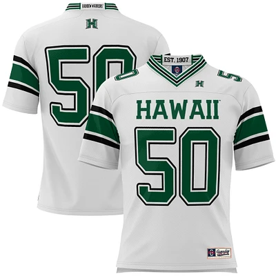 Youth GameDay Greats #50 White Hawaii Rainbow Warriors Football Jersey