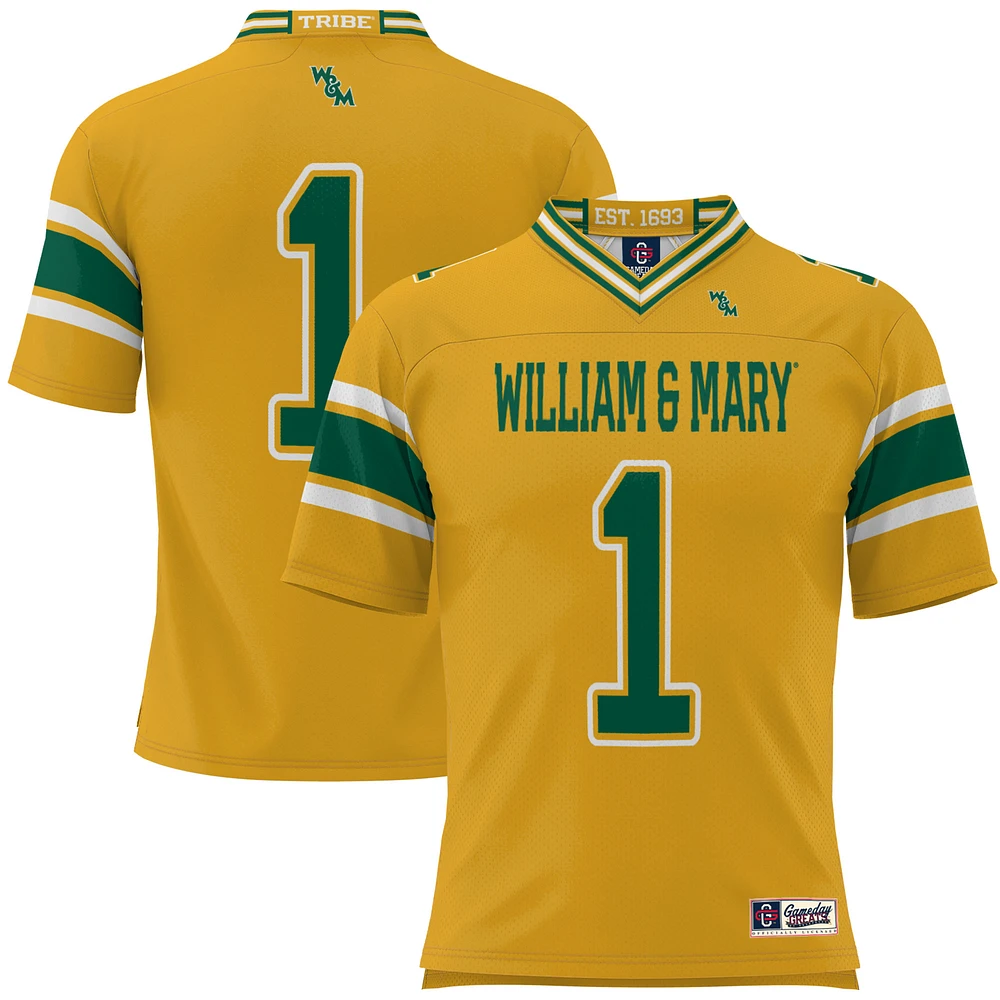 Youth GameDay Greats #1 Gold William & Mary Tribe Football Jersey