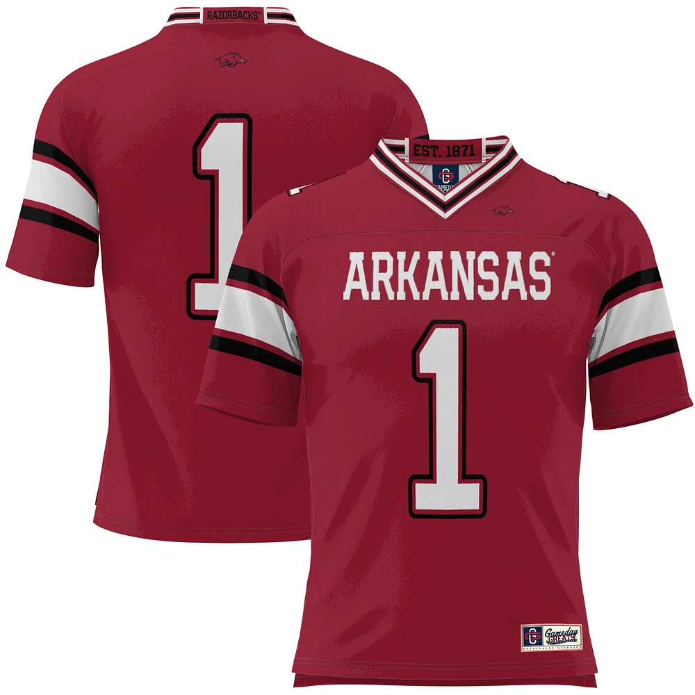 Men's GameDay Greats #1 Cardinal Arkansas Razorbacks Football Jersey