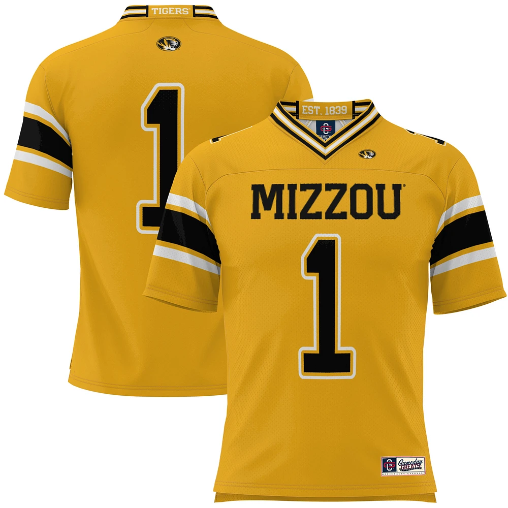 Men's GameDay Greats #1 Gold Missouri Tigers Football Jersey