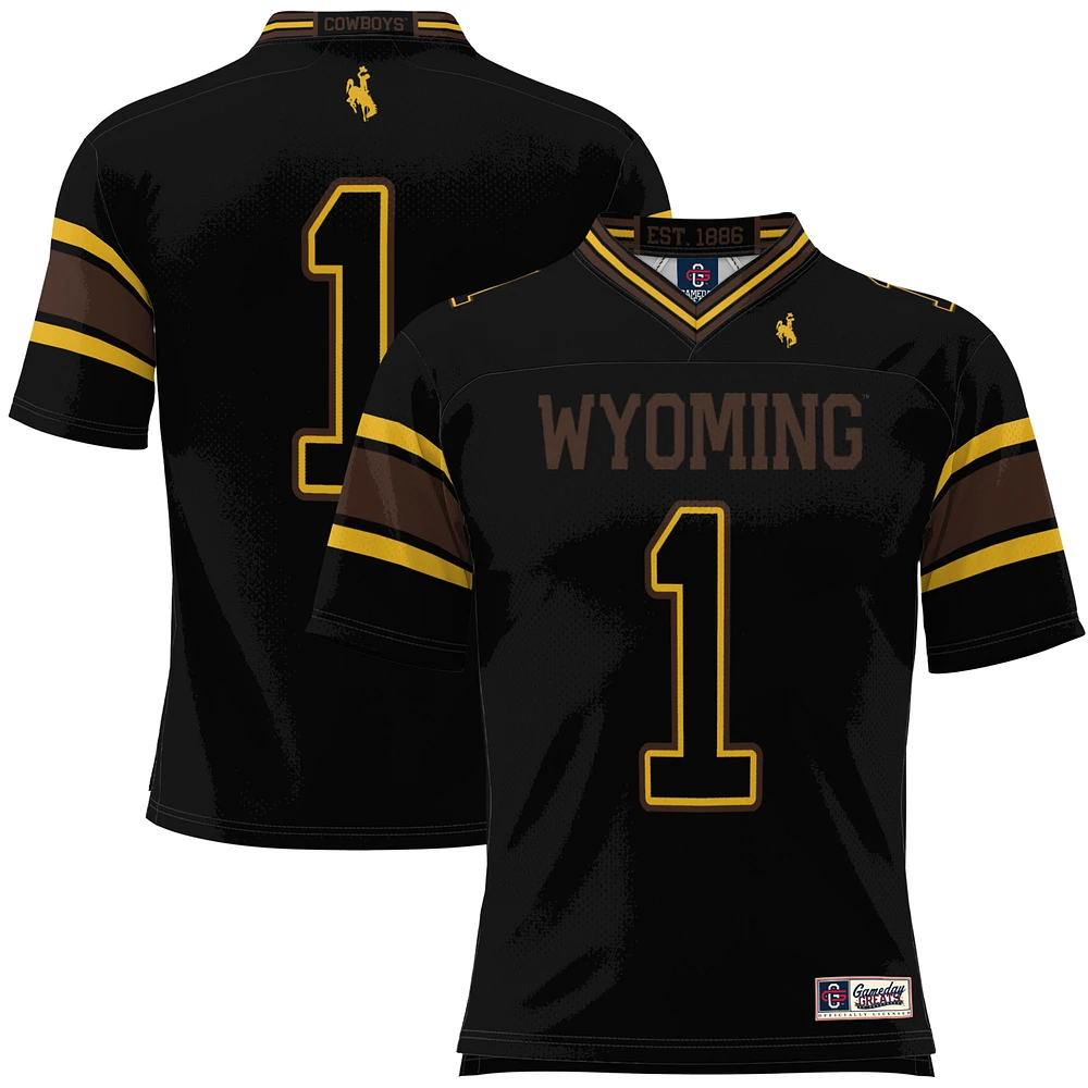 Men's GameDay Greats #1 Black Wyoming Cowboys Football Jersey