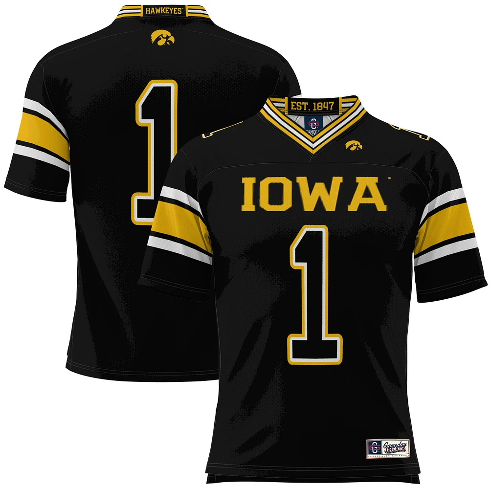 Men's GameDay Greats #1 Black Iowa Hawkeyes Football Jersey