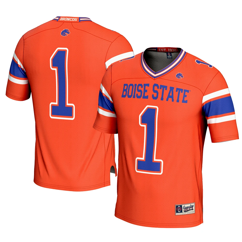 Men's GameDay Greats #1 Orange Boise State Broncos Football Jersey