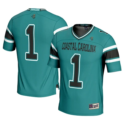 Men's GameDay Greats #1 Teal Coastal Carolina Chanticleers Football Jersey