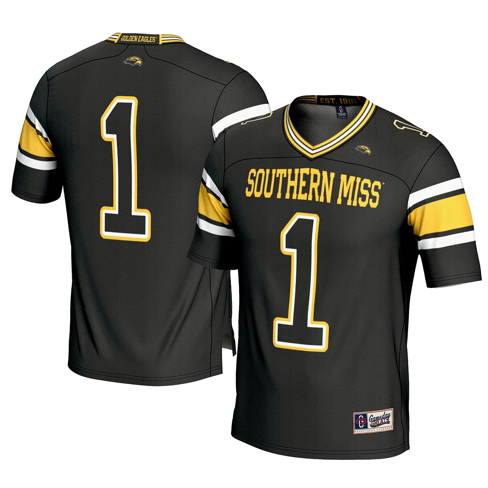 Men's GameDay Greats #1 Black Southern Miss Golden Eagles Football Jersey