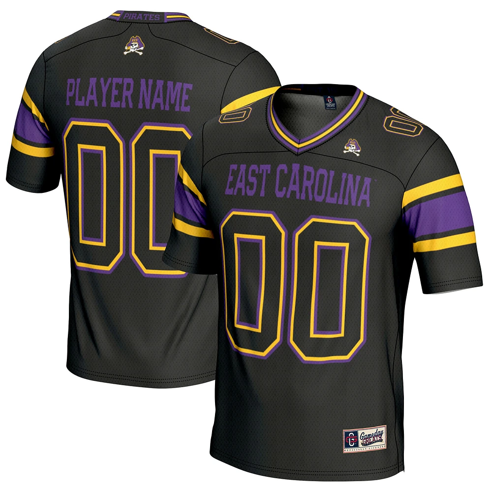 Men's GameDay Greats Black ECU Pirates NIL Pick-A-Player Football Jersey