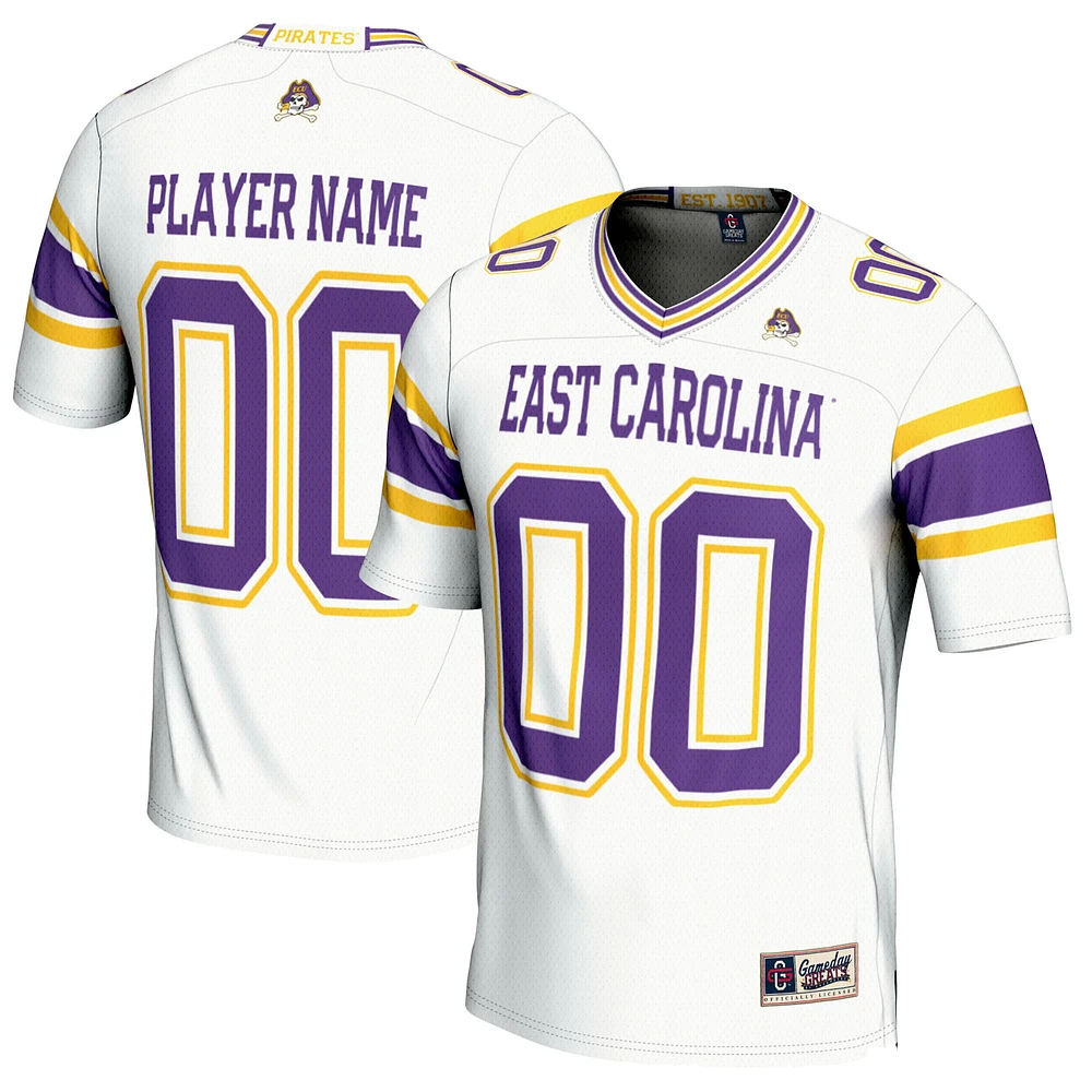 Men's GameDay Greats White ECU Pirates NIL Pick-A-Player Football Jersey