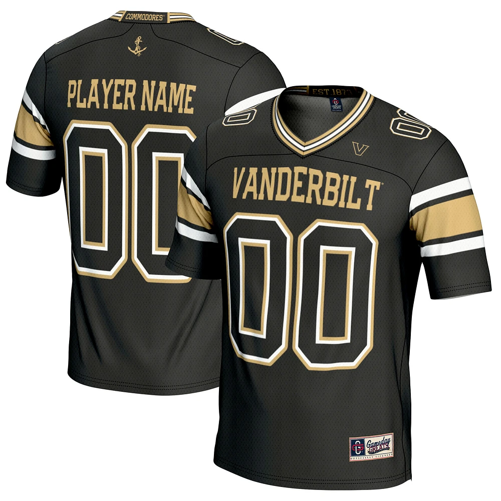 Men's GameDay Greats Black Vanderbilt Commodores NIL Pick-A-Player Football Jersey