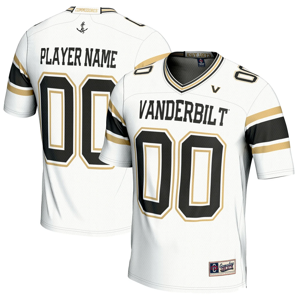 Youth GameDay Greats White Vanderbilt Commodores NIL Pick-A-Player Football Jersey