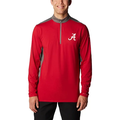 Men's Columbia Crimson Alabama Tide Tech Trail™ Omni-Shade Quarter-Zip Top