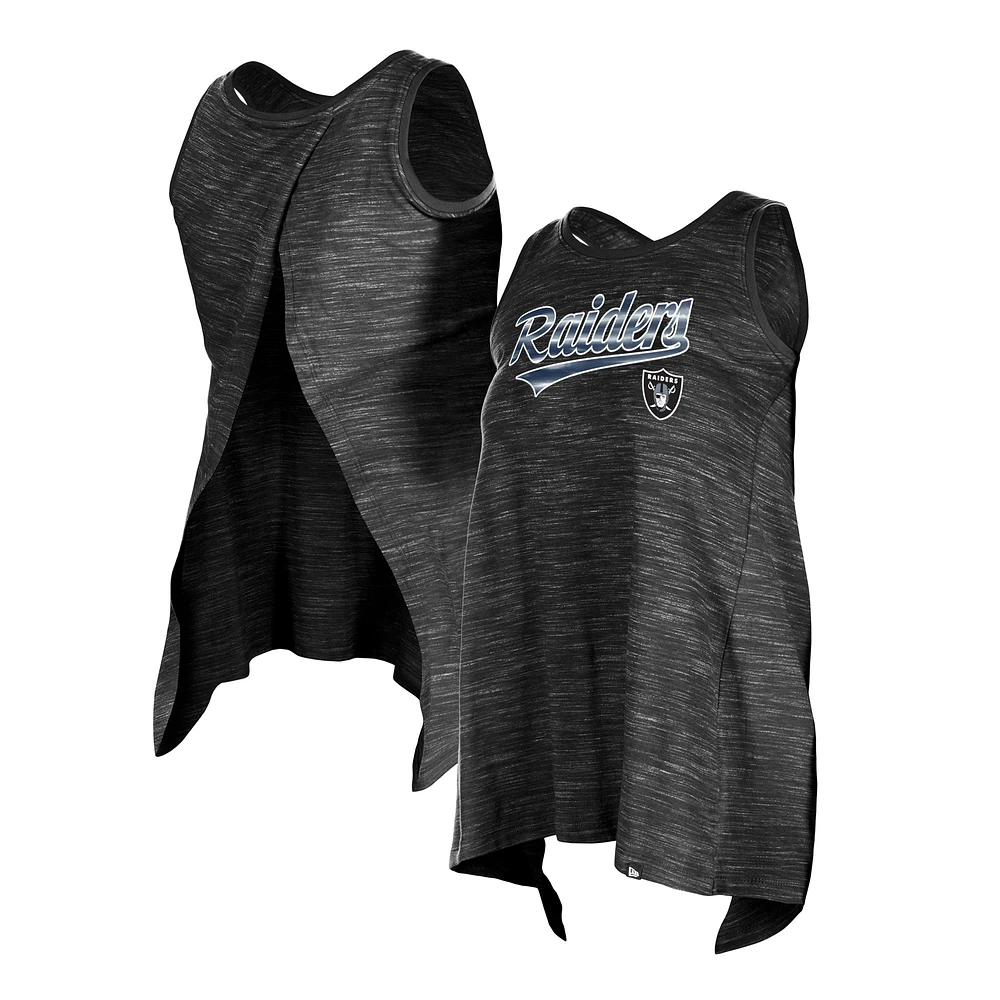 Women's New Era Black Las Vegas Raiders Space Dye Active Tank Top