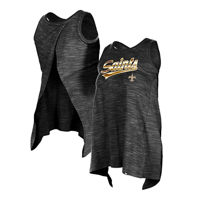 Women's New Era Black Orleans Saints Space Dye Active Tank Top