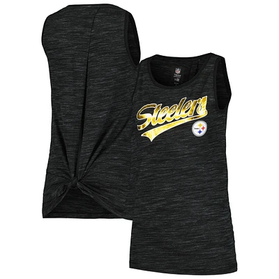 Women's New Era Black Pittsburgh Steelers Space Dye Active Tank Top