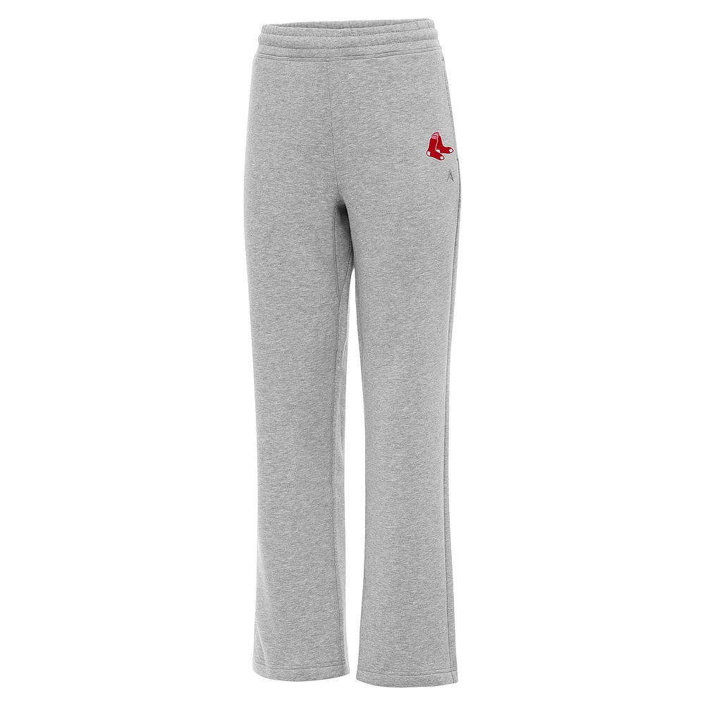 Women's Antigua Heather Gray Boston Red Sox Victory Sweatpants
