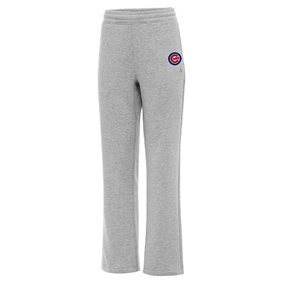 Women's Antigua Heather Gray Chicago Cubs Victory Sweatpants
