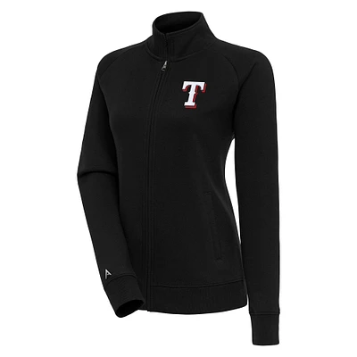 Women's Antigua Black Texas Rangers Victory Full-Zip Jacket