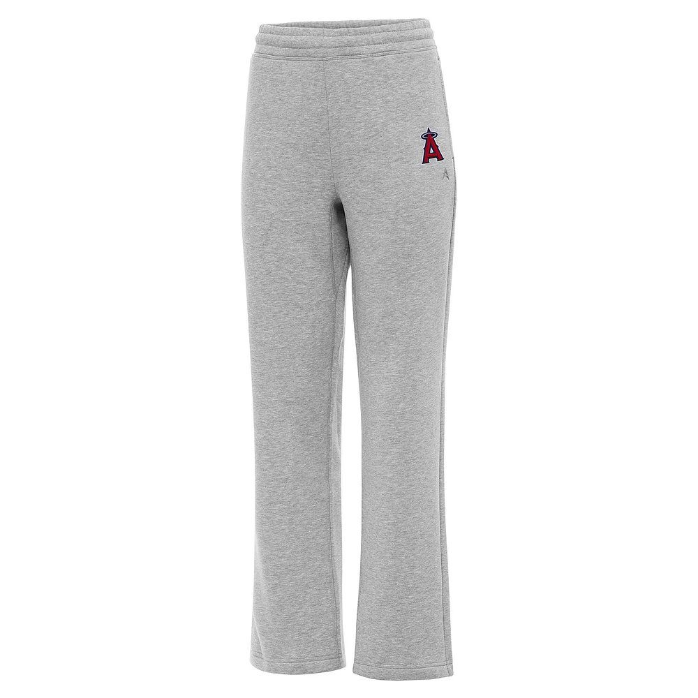 Women's Antigua Heather Gray Los Angeles Angels Victory Sweatpants