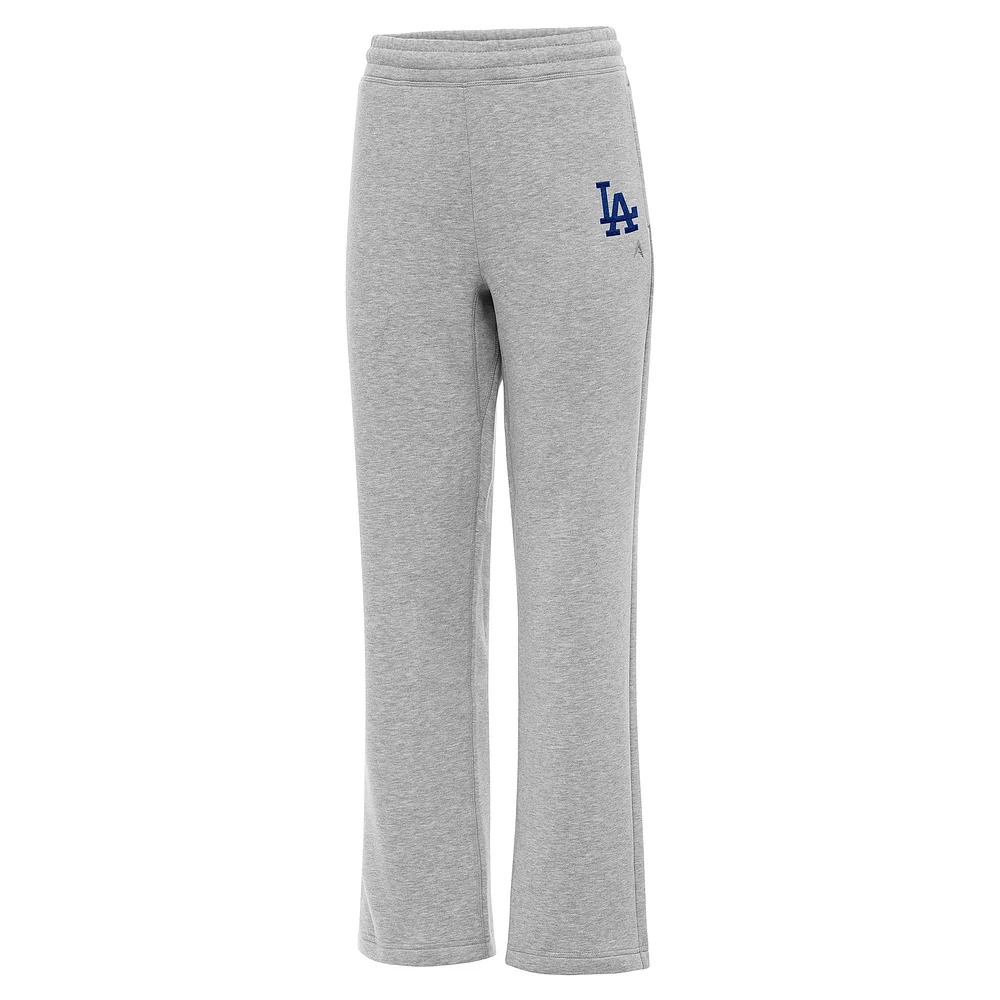 Women's Antigua Heather Gray Los Angeles Dodgers Victory Sweatpants